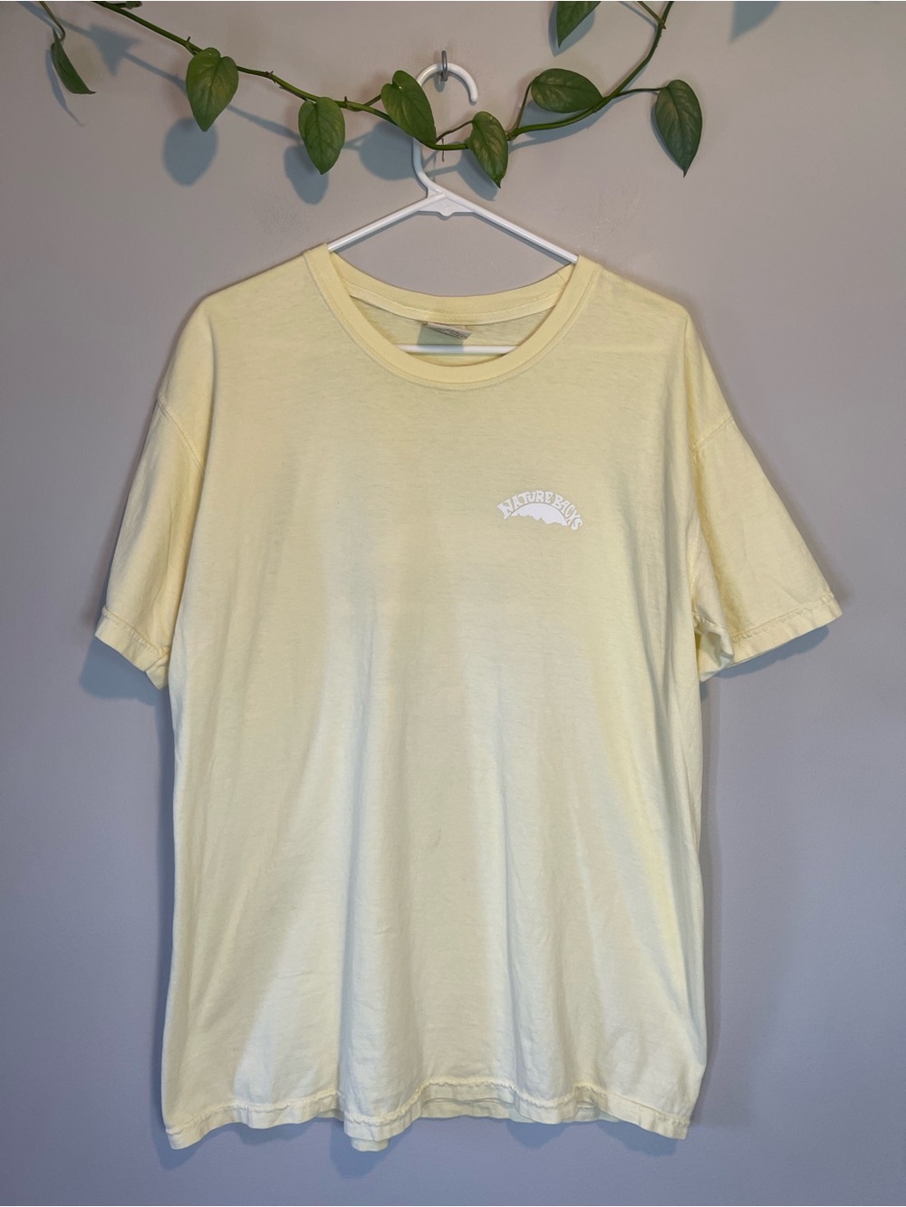 Comfort Colors Pale Yellow Short-Sleeve Tee with Subtle Chest Logo